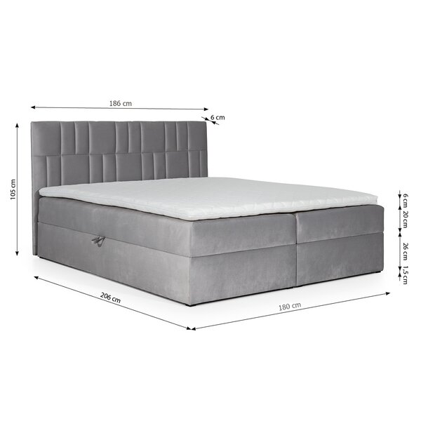 Etta Avenue Boxspringbett Nickolas mit Topper und Bettkasten